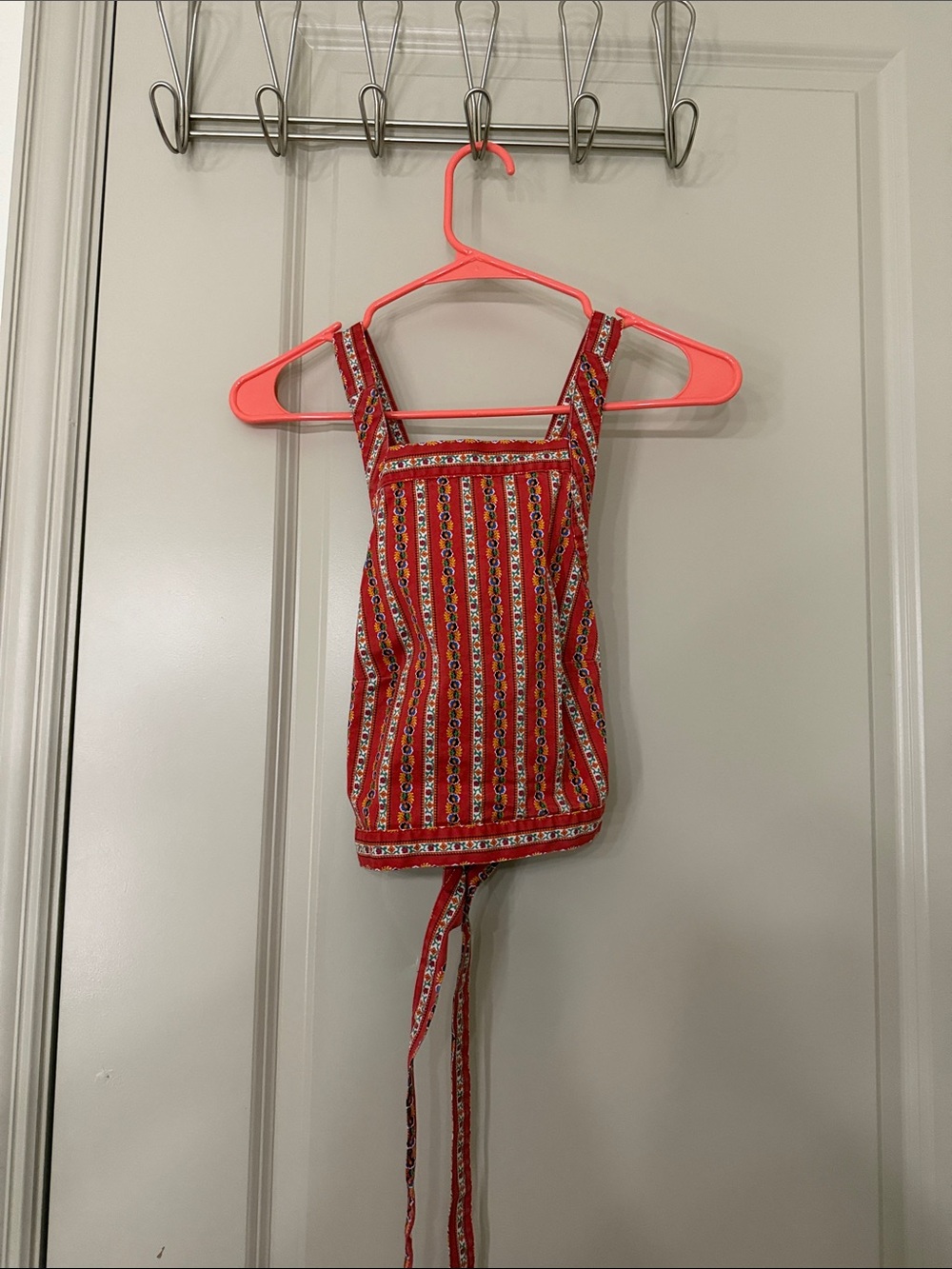 Urban Outfitters Red Striped Floral Crop Top - Picture 2 of 3